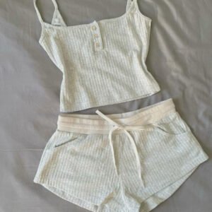 Ribbed Button Cami